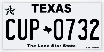 TX license plate CUP0732