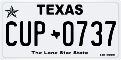 TX license plate CUP0737