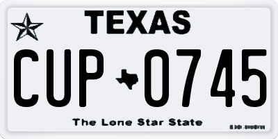 TX license plate CUP0745