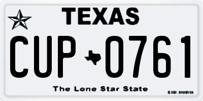 TX license plate CUP0761