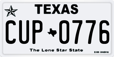 TX license plate CUP0776