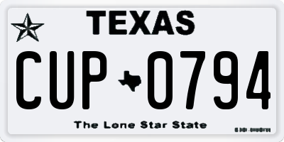 TX license plate CUP0794
