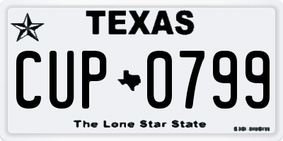 TX license plate CUP0799