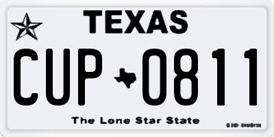 TX license plate CUP0811