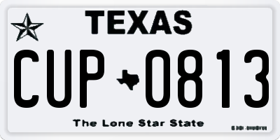 TX license plate CUP0813