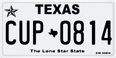TX license plate CUP0814