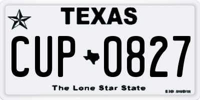 TX license plate CUP0827