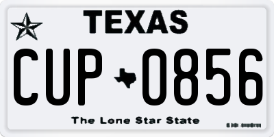 TX license plate CUP0856