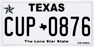 TX license plate CUP0876