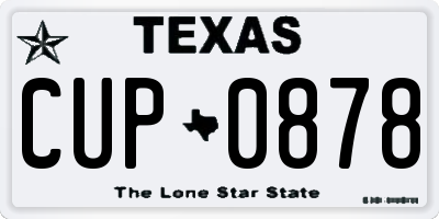 TX license plate CUP0878