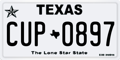 TX license plate CUP0897