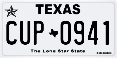 TX license plate CUP0941