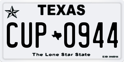 TX license plate CUP0944