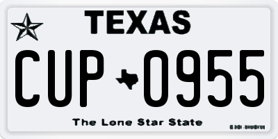 TX license plate CUP0955