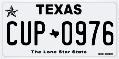 TX license plate CUP0976