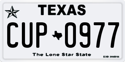 TX license plate CUP0977