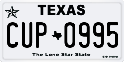 TX license plate CUP0995