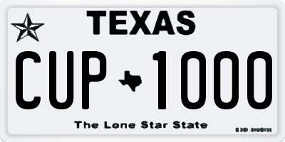 TX license plate CUP1000