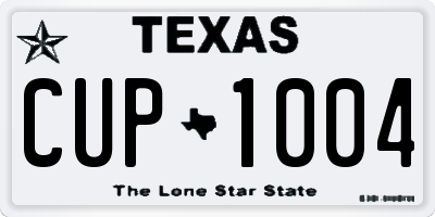 TX license plate CUP1004
