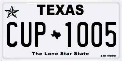 TX license plate CUP1005