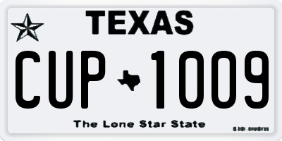 TX license plate CUP1009