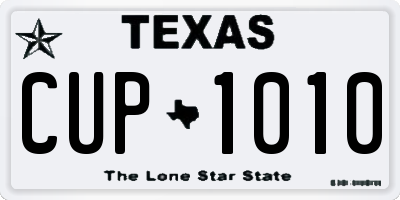 TX license plate CUP1010