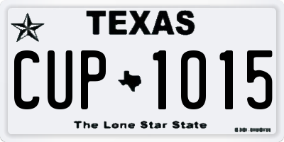 TX license plate CUP1015
