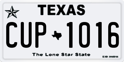 TX license plate CUP1016