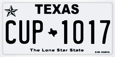 TX license plate CUP1017