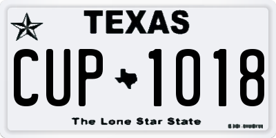 TX license plate CUP1018