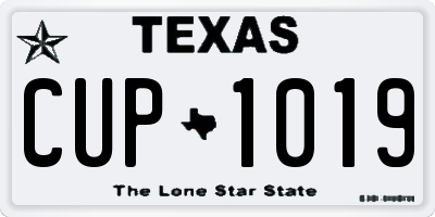 TX license plate CUP1019
