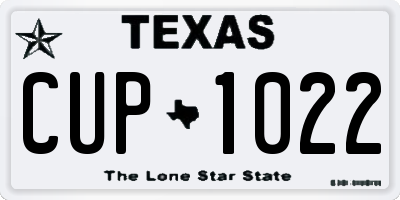 TX license plate CUP1022
