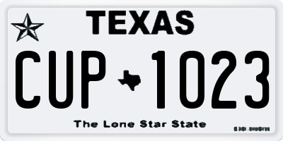 TX license plate CUP1023