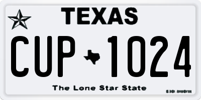 TX license plate CUP1024