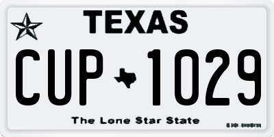 TX license plate CUP1029