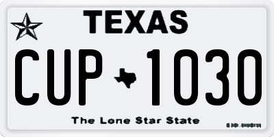 TX license plate CUP1030