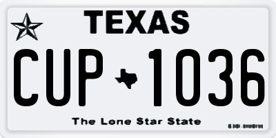 TX license plate CUP1036