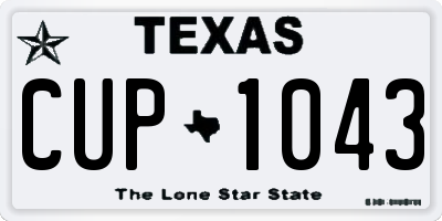 TX license plate CUP1043