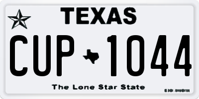TX license plate CUP1044