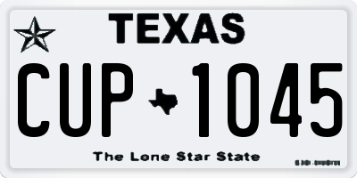 TX license plate CUP1045