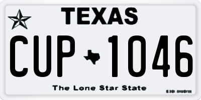 TX license plate CUP1046