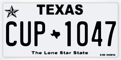 TX license plate CUP1047