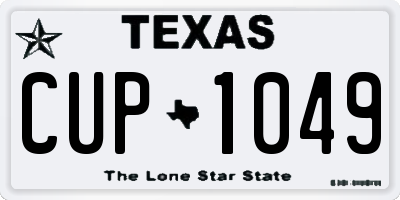 TX license plate CUP1049