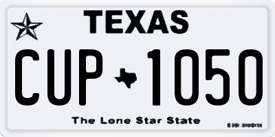 TX license plate CUP1050
