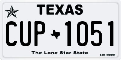 TX license plate CUP1051