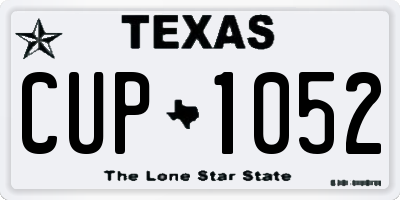 TX license plate CUP1052
