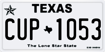 TX license plate CUP1053