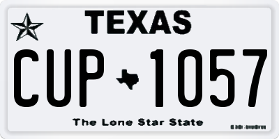 TX license plate CUP1057