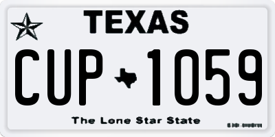 TX license plate CUP1059