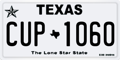 TX license plate CUP1060